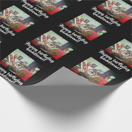 Fijne verjaardag knap! verpakkingspapier cadeaupapier (Hoek)