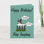 Fijne verjaardag lachende kat kaart (Voorkant)