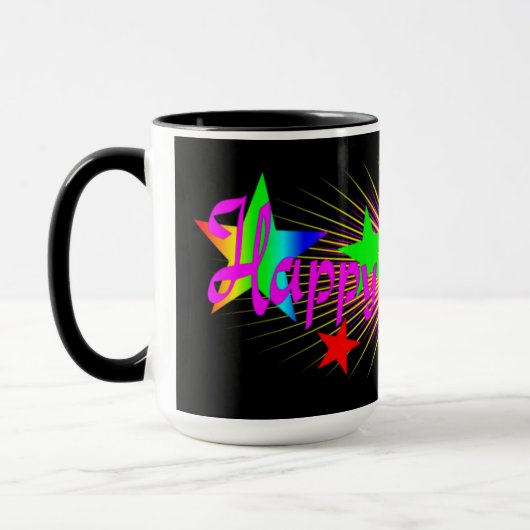 Fijne verjaardag, leuk en kleurrijk mok (Links)