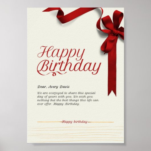 Fijne verjaardag lieverd. poster (Voorkant)