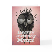 Fijne verjaardag mam! Grappige Sleepy Owl Art Moth