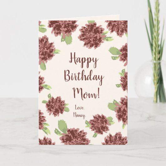 Fijne verjaardag mama - Red Daisies Lijst. Kaart (Voorkant)