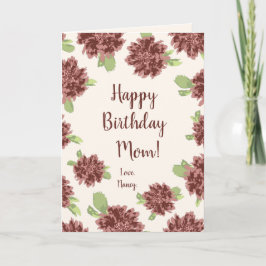 Fijne verjaardag mama - Red Daisies Lijst. Kaart