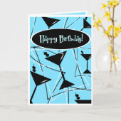 Fijne verjaardag Martini in het blauw Kaart (Gele Bloem)