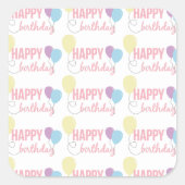 Fijne verjaardag met ballonnen vierkante sticker (Voorkant)