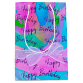 Fijne verjaardag met Bow op Abstract Medium Cadeauzakje (Voorkant)