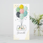 Fijne verjaardag met Cute Baloons (Staand voorkant)