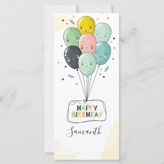 Fijne verjaardag met Cute Baloons (Voorkant)