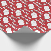 Fijne verjaardag met de rode achtergrond van ballo cadeaupapier (Hoek)