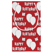 Fijne verjaardag met de rode achtergrond van ballo klein cadeauzakje (Achterkant)