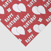 Fijne verjaardag met de rode achtergrond van ballo tissuepapier (Detail)