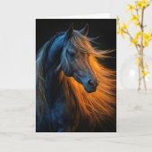 Fijne verjaardag met een prachtig paard kaart (Gele Bloem)