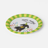 Fijne verjaardag met je Dachshund Dog Party Papieren Bordje (Gekanteld)