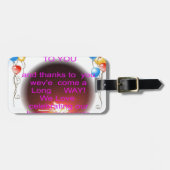 Fijne verjaardag met je kunstprint bagagelabel (Voorkant horizontaal)