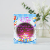 Fijne verjaardag met je kunstprint briefkaart (Staand voorkant)