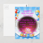 Fijne verjaardag met je kunstprint briefkaart (Voorkant / Achterkant)