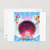 Fijne verjaardag met je kunstprint briefkaart (Voorkant / Achterkant)