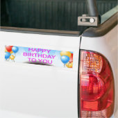 Fijne verjaardag met je kunstprint bumpersticker (Op Truck)