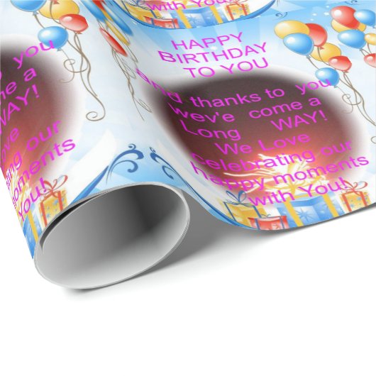 Fijne verjaardag met je kunstprint cadeaupapier (Rol Hoek)