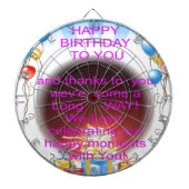 Fijne verjaardag met je kunstprint dartbord (Voorkant)