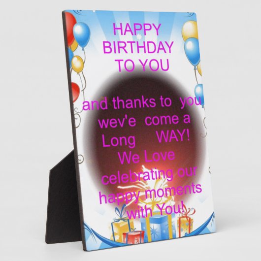 Fijne verjaardag met je kunstprint fotoplaat (Zijkant)