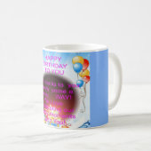 Fijne verjaardag met je kunstprint koffiemok (Voorkant rechts)