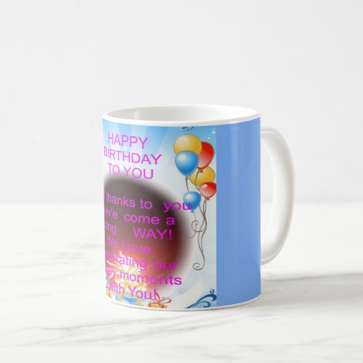 Fijne verjaardag met je kunstprint koffiemok (Voorkant rechts)