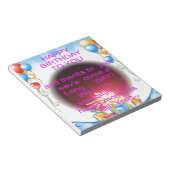 Fijne verjaardag met je kunstprint notitieblok (Schuin)