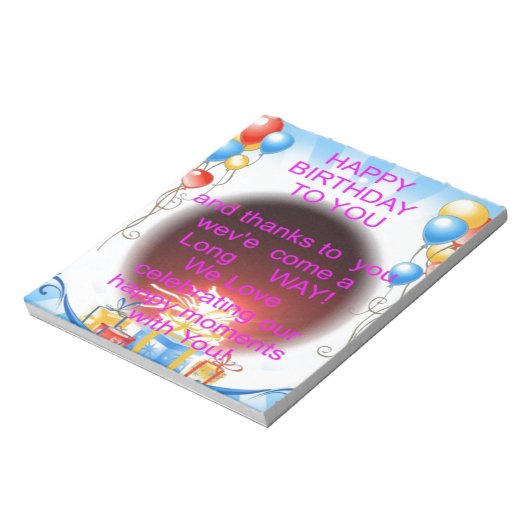 Fijne verjaardag met je kunstprint notitieblok (Linkerzijde)