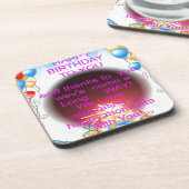 Fijne verjaardag met je kunstprint onderzetter (Linkerzijde)