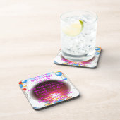 Fijne verjaardag met je kunstprint onderzetter (Rechterzijde)