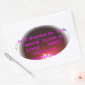 Fijne verjaardag met je kunstprint ovale sticker (Envelop)