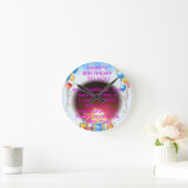 Fijne verjaardag met je kunstprint ronde klok (Huis)