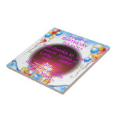 Fijne verjaardag met je kunstprint tegeltje (Zijkant)