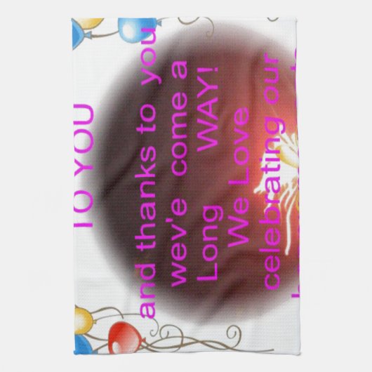 Fijne verjaardag met je kunstprint theedoek (Verticaal)