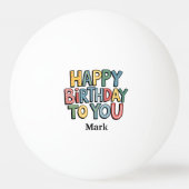 Fijne verjaardag met je naam pingpongbal (Voorkant)