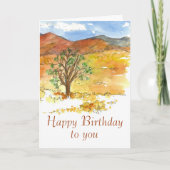 Fijne verjaardag met je woestijnherfstlandschap kaart (Voorkant)