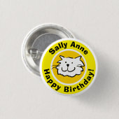 Fijne verjaardag met naam. Birthday Button Badge (Voorkant /achterkant)