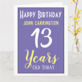 Fijne verjaardag met naam en 13 jaar oude kaart (Gele Bloem)