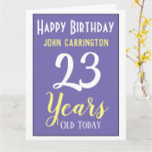 Fijne verjaardag met naam en 23 jaar oude kaart (Gele Bloem)