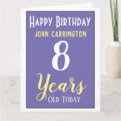 Fijne verjaardag met naam en 8 jaar Kaart (Voorkant)