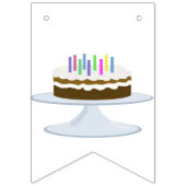 Fijne verjaardag met taart en kaarsen vlaggetjes (Eerste vlag)