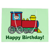 Fijne verjaardag met trein en wandeljongen large cadeautasje (Achterkant)