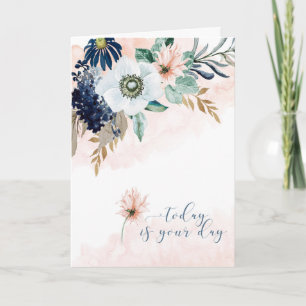 Fijne verjaardag met Waterverf Floral Kaart