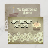 Fijne verjaardag mijn liefde! kaart (Voorkant / Achterkant)