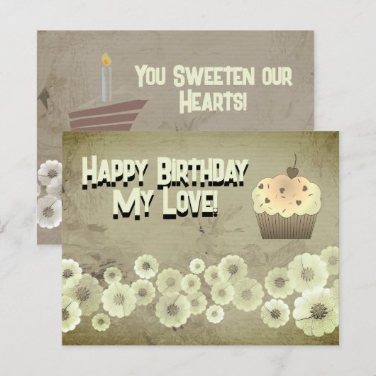 Fijne verjaardag mijn liefde! kaart (Voorkant / Achterkant)