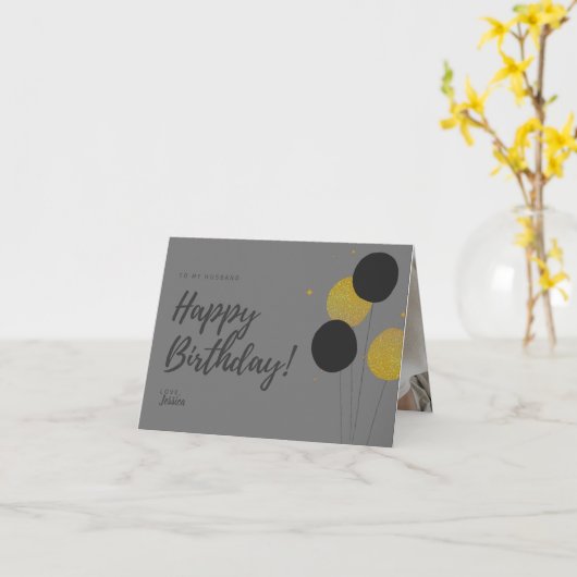 Fijne verjaardag, mijn man wenst u een groet kaart (Gele Bloem)
