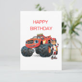 Fijne verjaardag monsterauto wil. kaart (Staand voorkant)