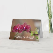 Fijne verjaardag mooie Rode Orchidee-kaart Kaart (Voorkant)