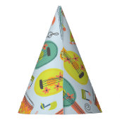 Fijne verjaardag. Muziekinstrumenten. Feesthoedjes (Achterkant)